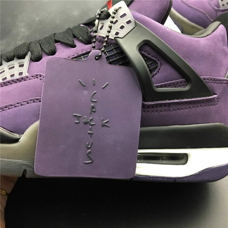 Travis Scott Air Jordan 4 Purple On Feet For Sale (8) - newkick.org