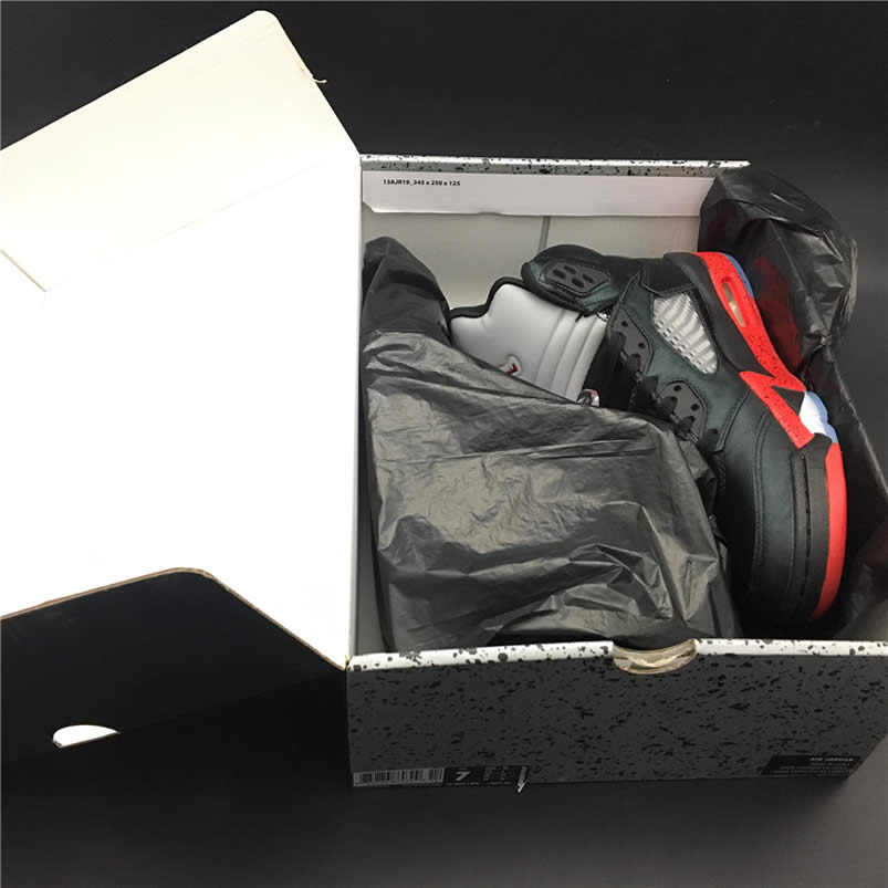 Air Jordan 5 Satin Bred Black University Red For Sale On Feet Outfit 136027 006 (12) - newkick.org