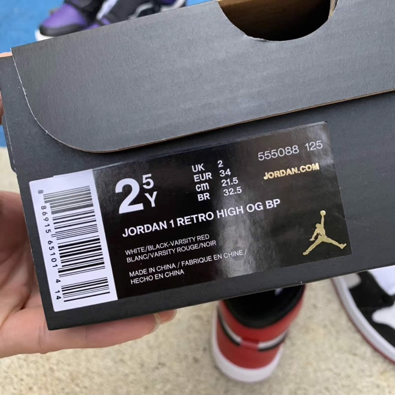 Kid Air Jordan 1 'Bred Toe' Shoes Sneakers Kids Sizes For Sale Pics
