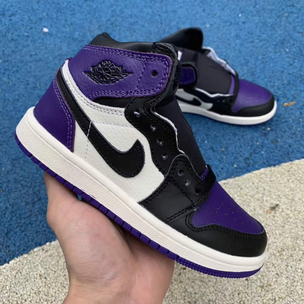 Kid Air Jordan 1 'Court Purple' Shoes Sneakers Kids Sizes For Sale