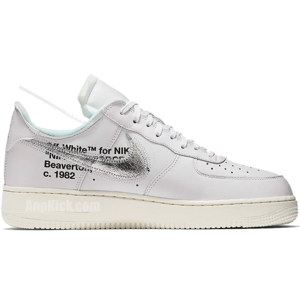 Off-White x Air Force 1 Low Silver 'The Ten' AF100 ComplexCon 07 Shoes AO4297-100