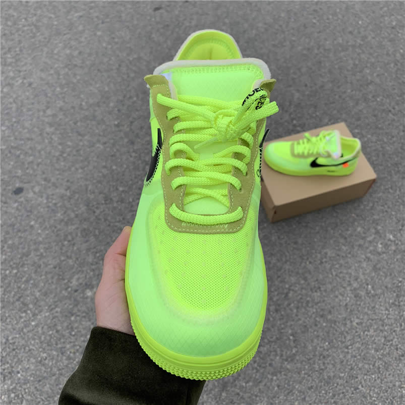 Off-White x Nike Air Force 1 Low 'Volt' Green Release Date AO4606-700 Pics