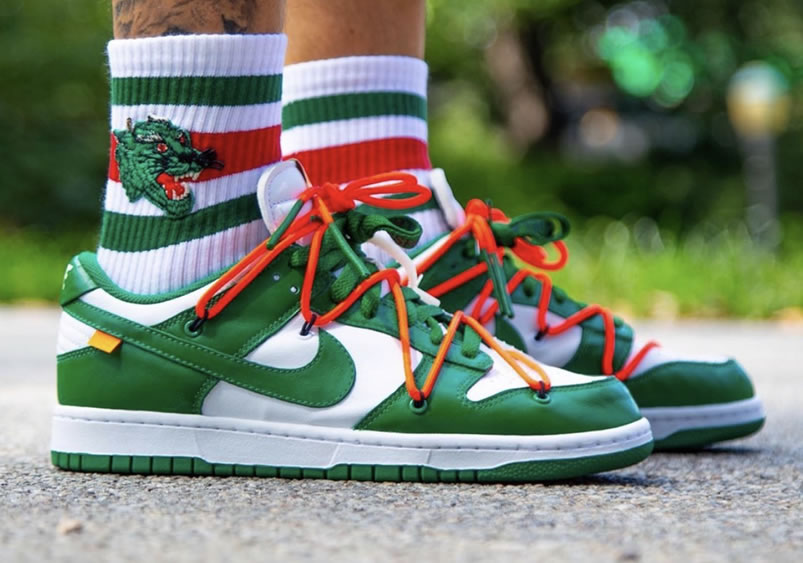 Off White Nike Dunk Low Pine Green On Feet Release Date Ct0856 100 (3) - newkick.org