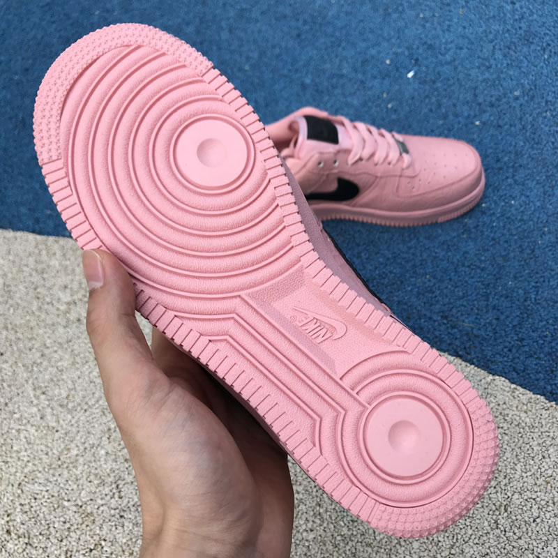 Supreme The North Face Nike Air Force 1 Sup AF1 Low "Pink Black" AR3066-800 In Hand Sole