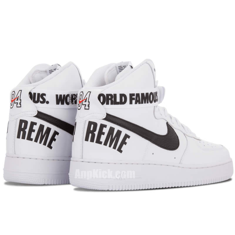 supremee® x nike air force 1 high sp world famous 94 white black 698696-100