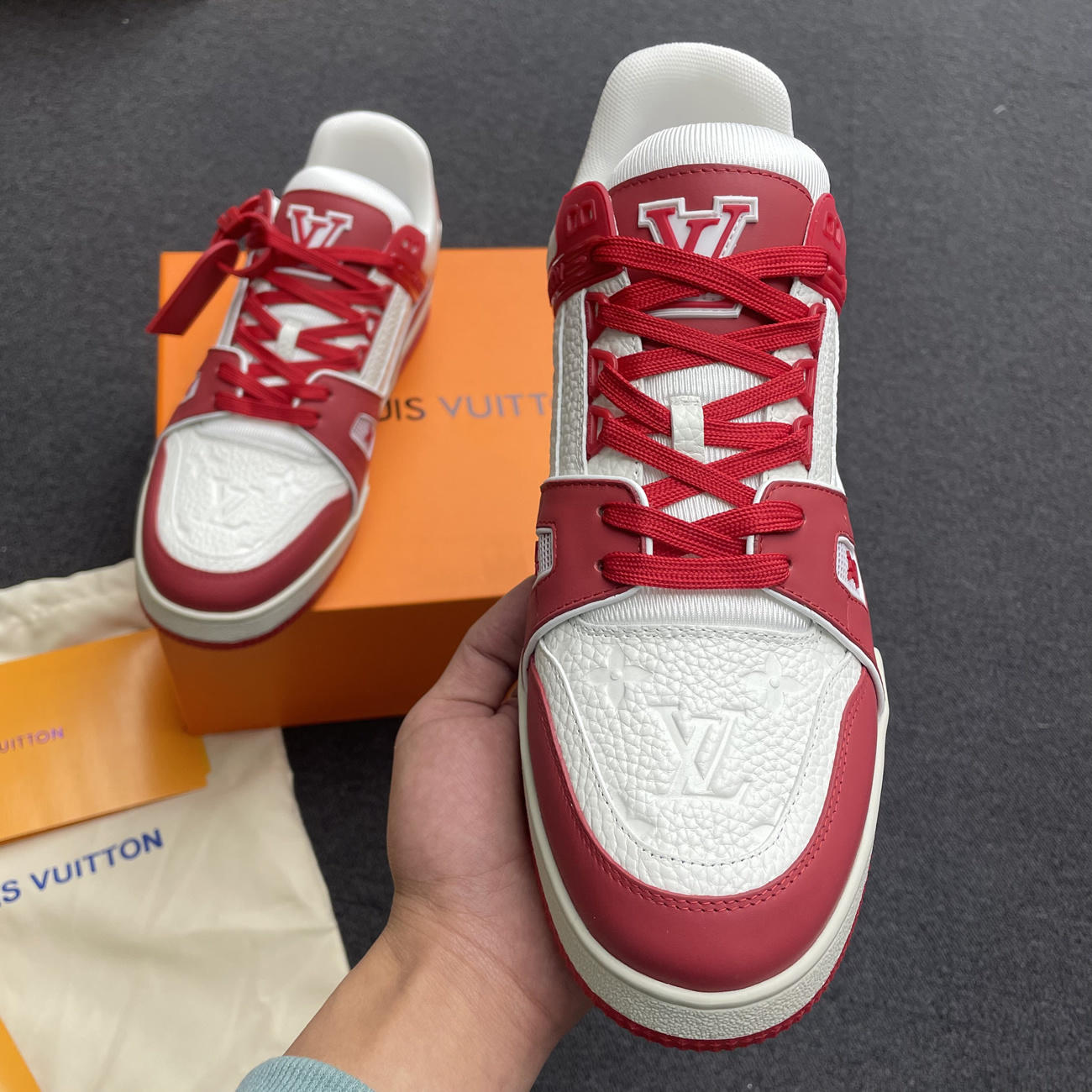 Louis Vuitton Trainer Red White 1a8pk6 (4) - newkick.org