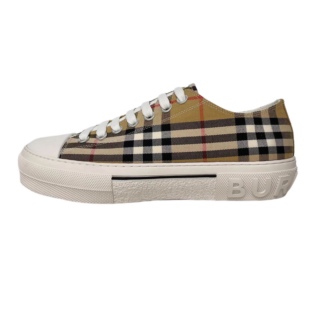 Burberry Vintage Check Cotton Sneakers Archive Beige White W 80505061 (1) - newkick.org
