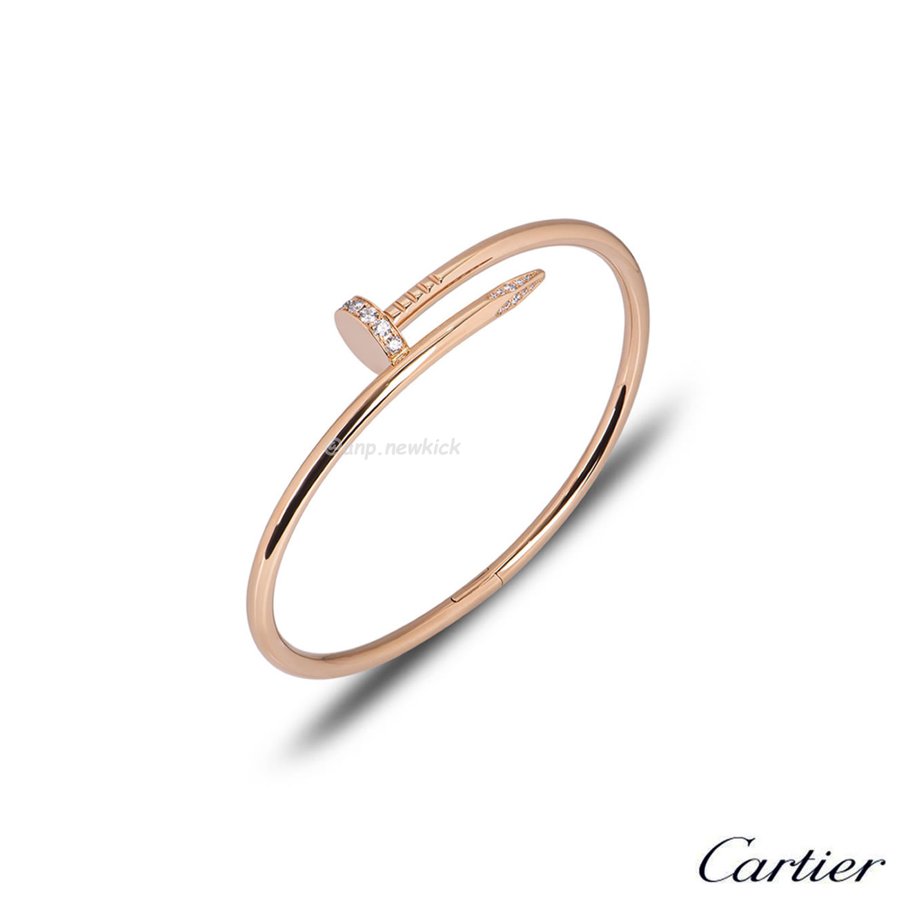 Cartier Rose Gold Silver Diamond Juste Un Clou Bracelet Size 16 B6048516 (1) - newkick.org