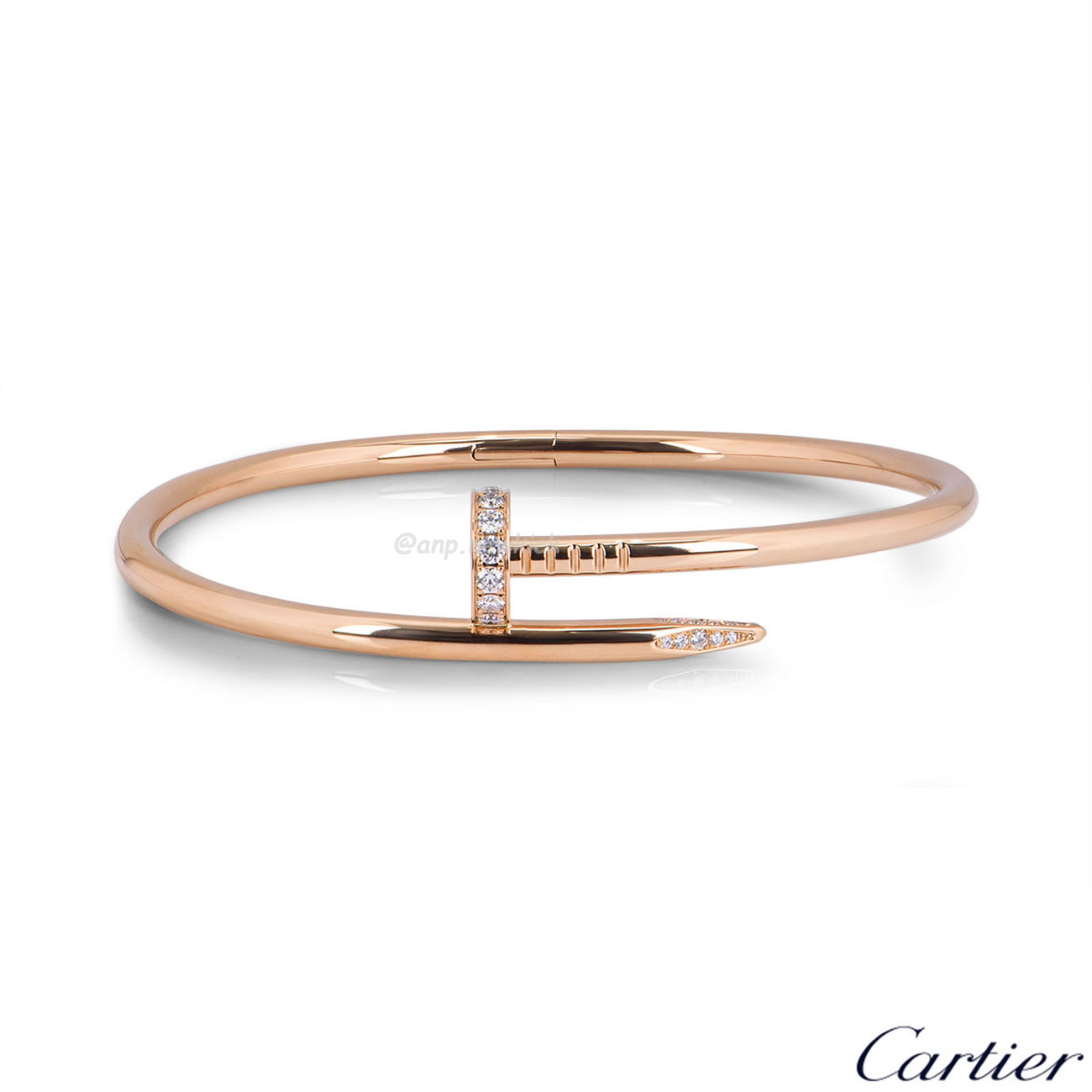 Cartier Rose Gold Silver Diamond Juste Un Clou Bracelet Size 16 B6048516 (4) - newkick.org