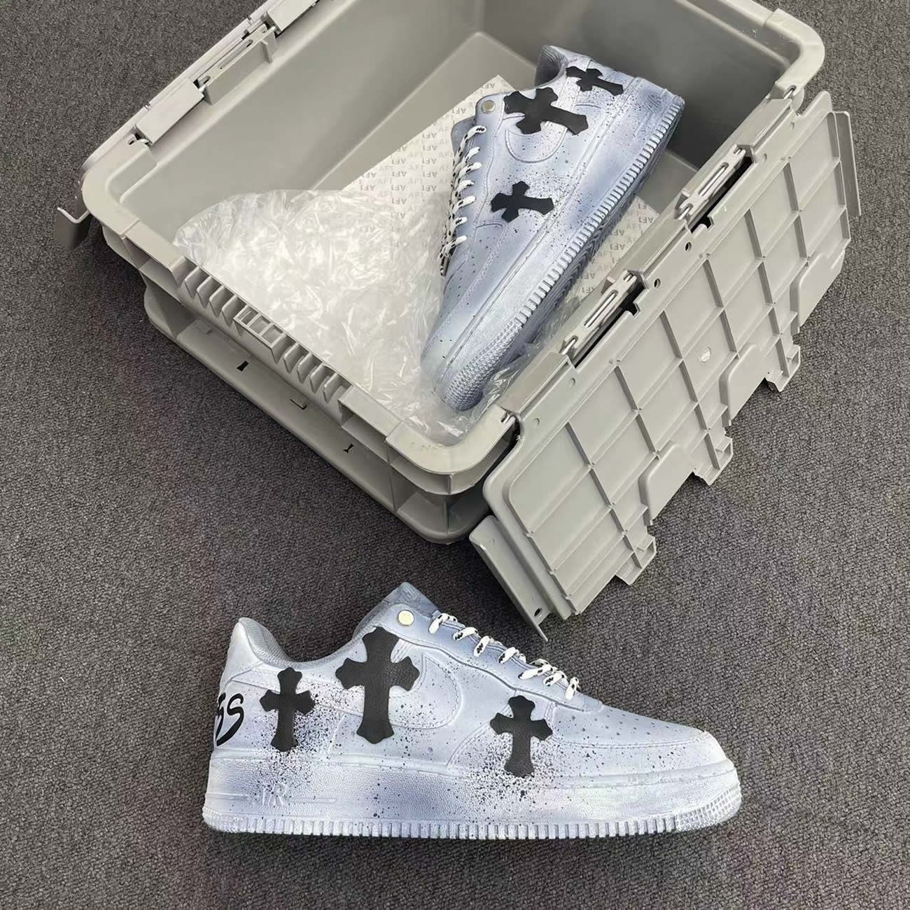 Custom Shoes Chrome X Nike Air Force 1 Dipped Reflective (5) - newkick.org