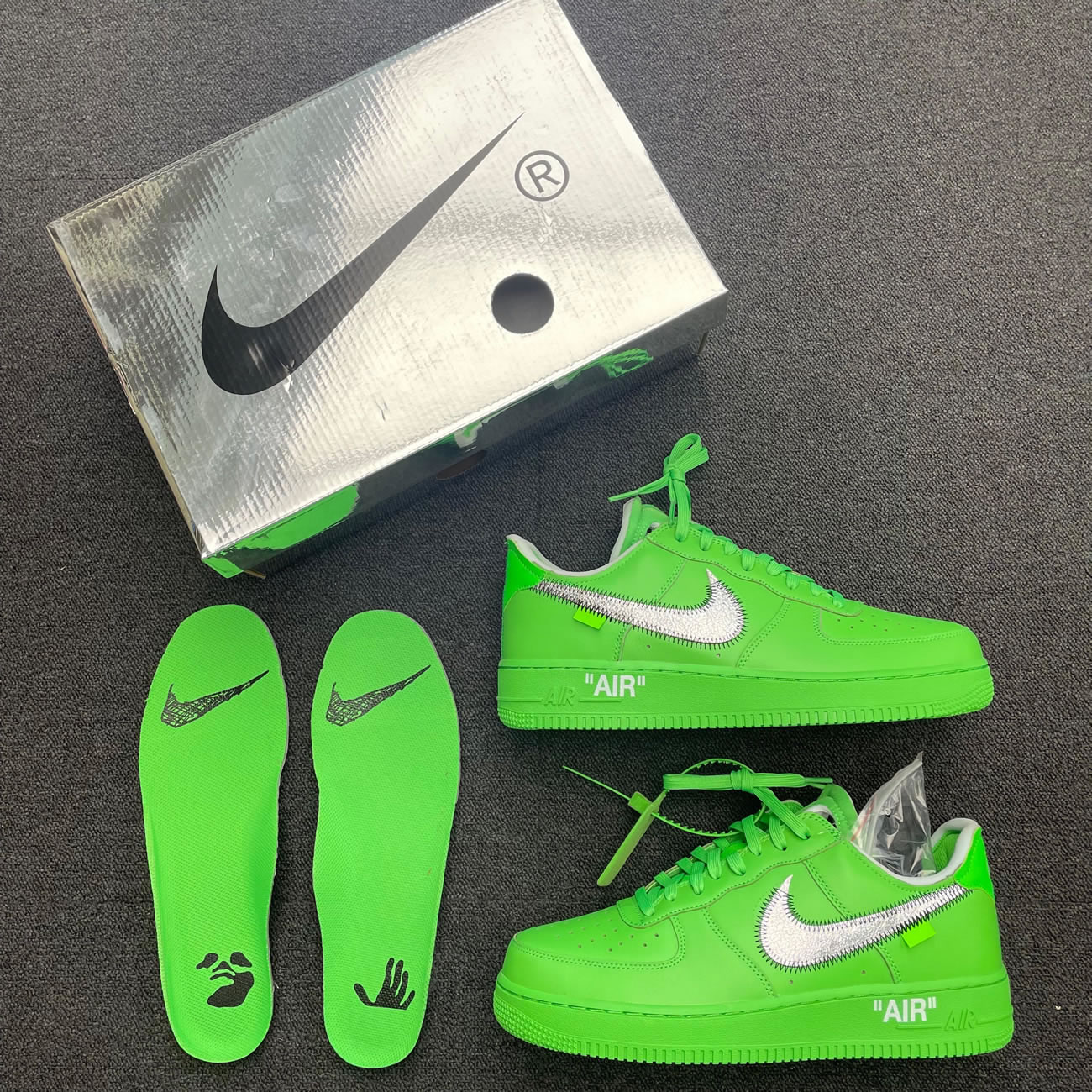 Off White Nike Air Force 1 Low Light Green (40) - newkick.org