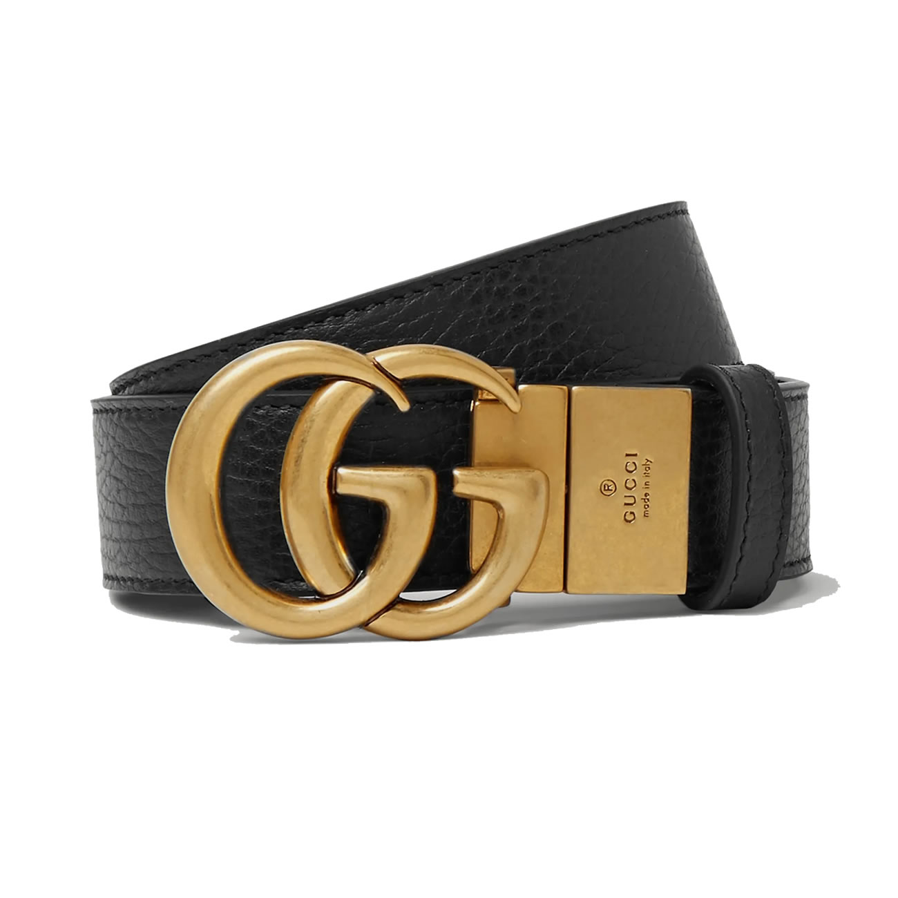 Gucci Double G Logo Full Grain Reversible Belt Leather Black Brown (1) - newkick.org