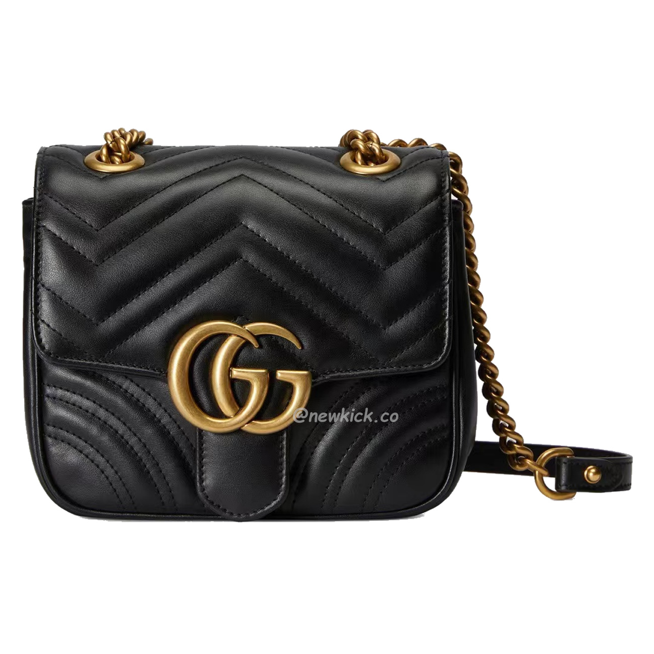 Gucci Gg Marmont Mini Shoulder Bag Matelasse Chevron Black (1) - newkick.org