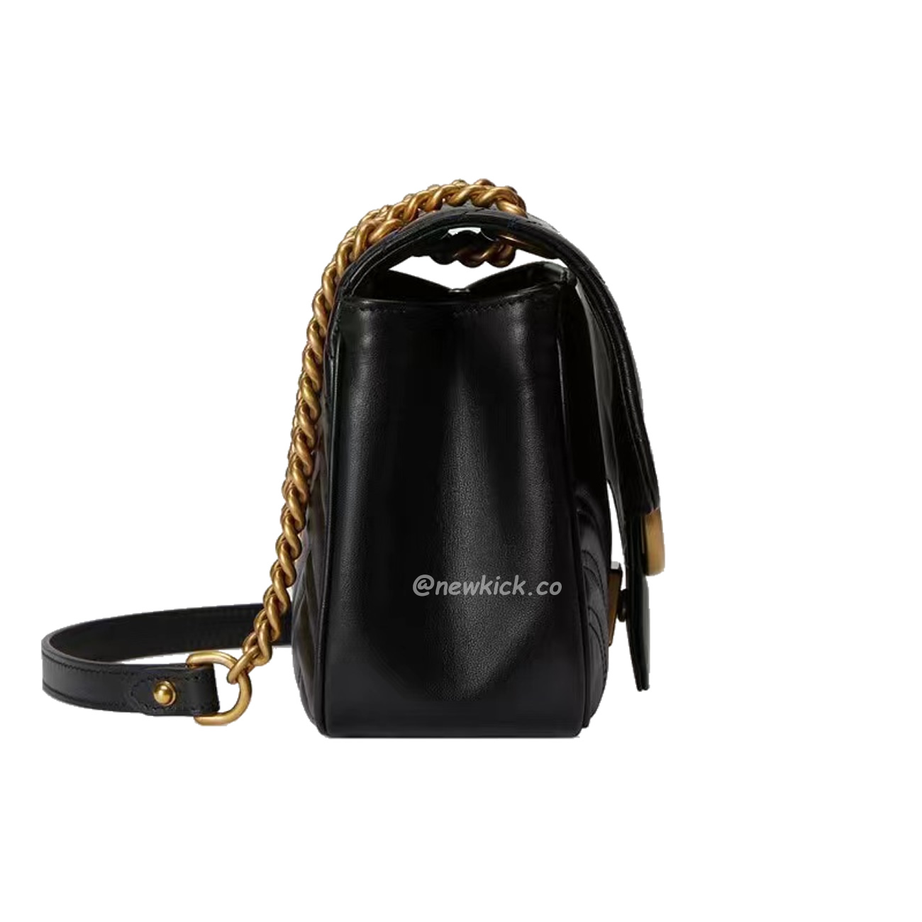 Gucci Gg Marmont Mini Shoulder Bag Matelasse Chevron Black (10) - newkick.org