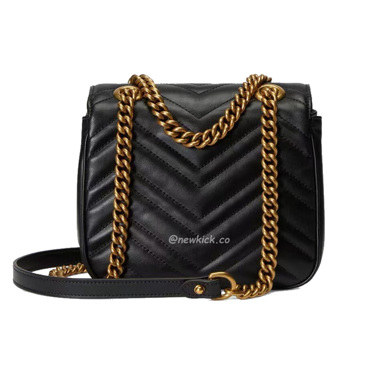 Gucci Gg Marmont Mini Shoulder Bag Matelasse Chevron Black (6) - newkick.org