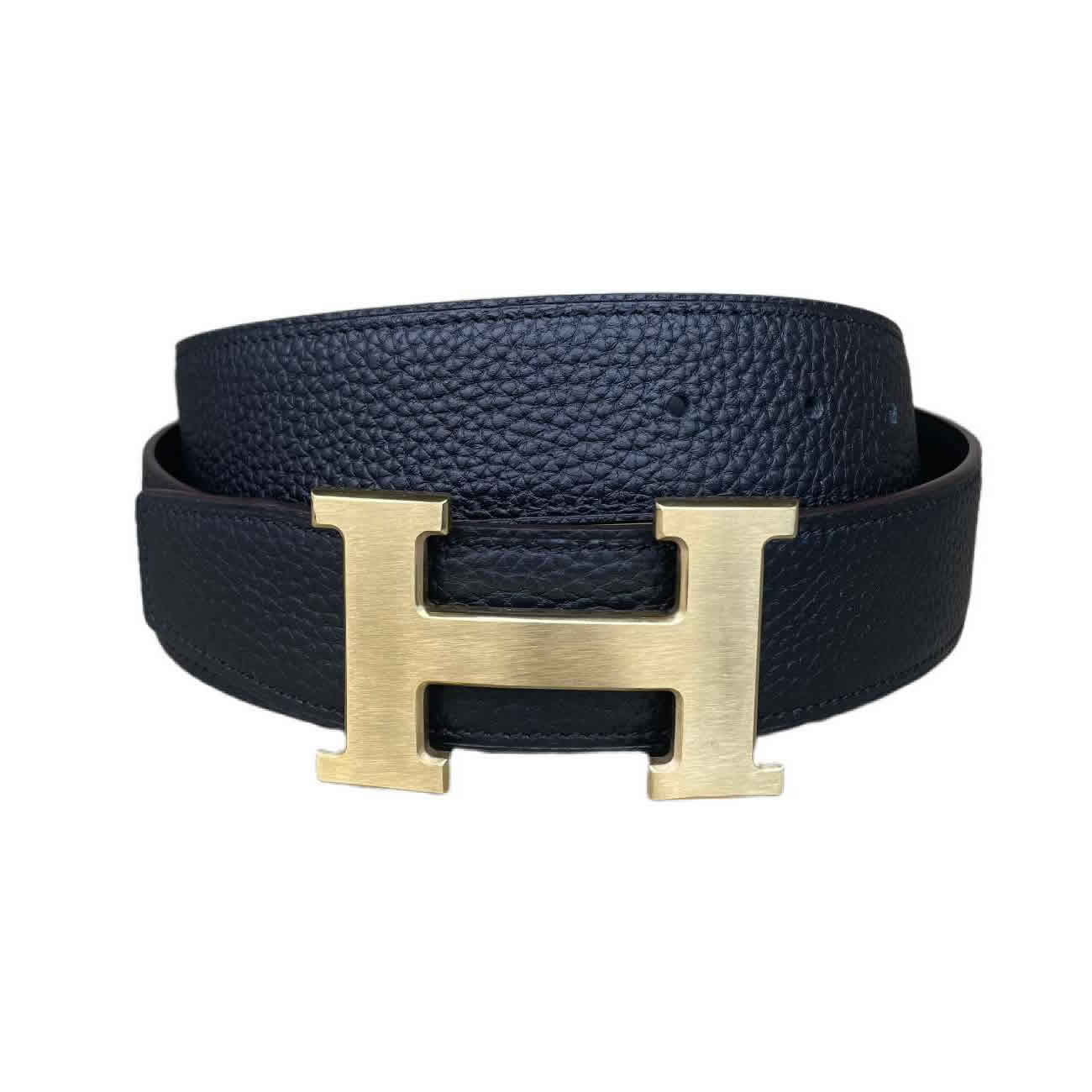 Hermes Full Grain Reversible Belt Leather Black (1) - newkick.org