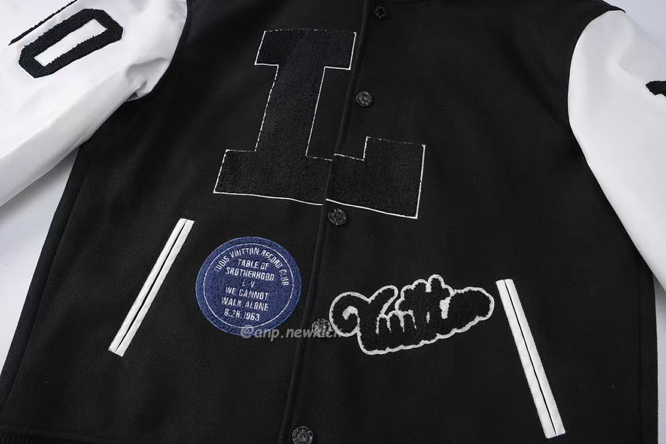 Louis Vuitton Black L Patch Varsity Jacket (5) - newkick.org