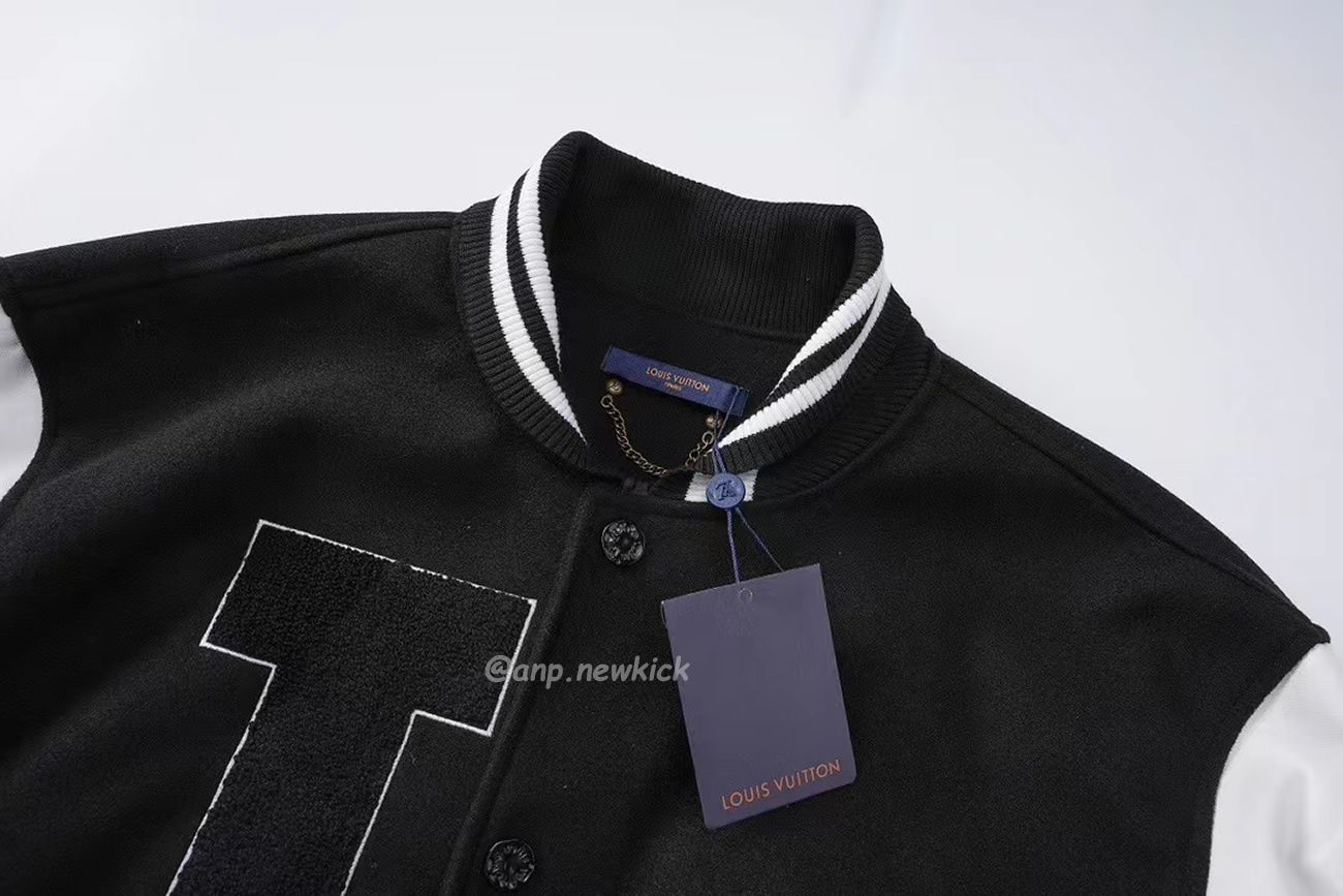 Louis Vuitton Black L Patch Varsity Jacket (9) - newkick.org