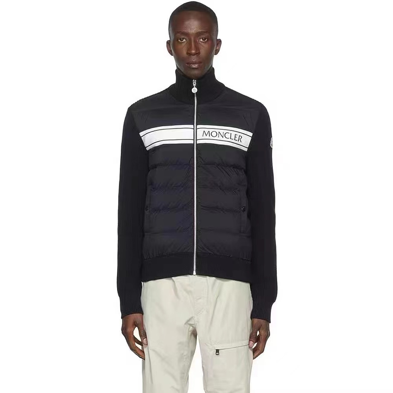 Moncler Neck Padded Shell And Virgin Wool Navy Jacket (11) - newkick.org