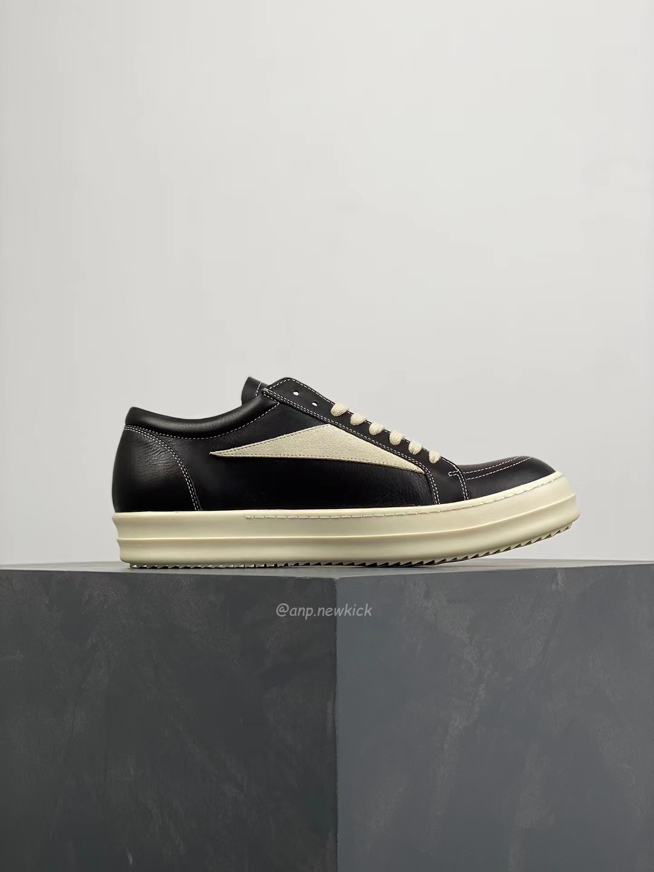 Rick Owens Leather Low Top Vintage Sneakers Suede Canvas Black Taupe Grey Faded Pnk Pearl Milk Dark Dust (28) - newkick.org