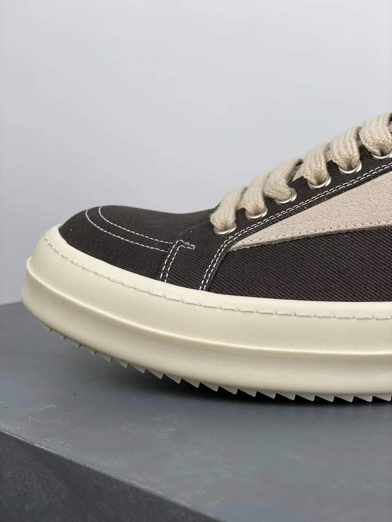 Rick Owens Leather Low Top Vintage Sneakers Suede Canvas Black Taupe Grey Faded Pnk Pearl Milk Dark Dust (29) - newkick.org