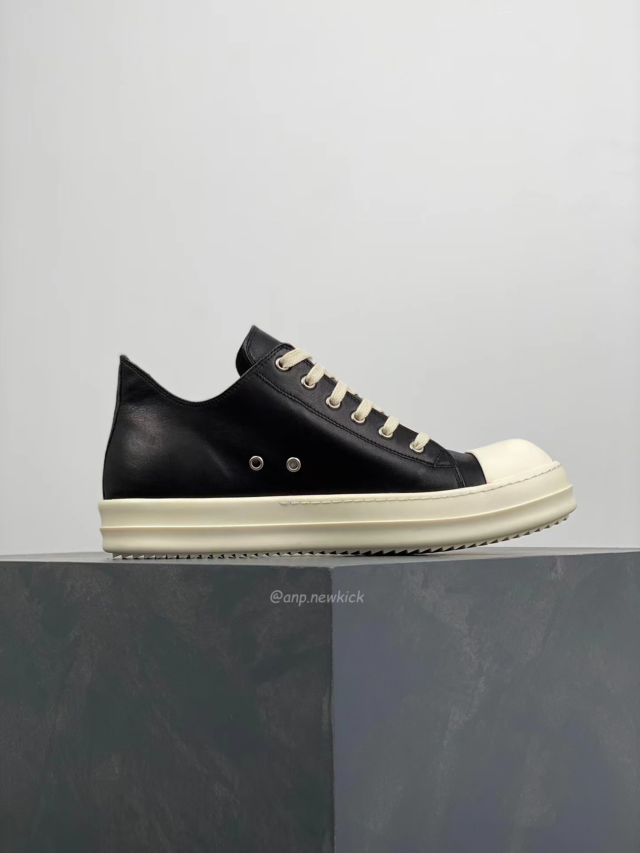 Rick Owens Leather Low Top Vintage Sneakers Suede Canvas Black Taupe Grey Faded Pnk Pearl Milk Dark Dust (32) - newkick.org