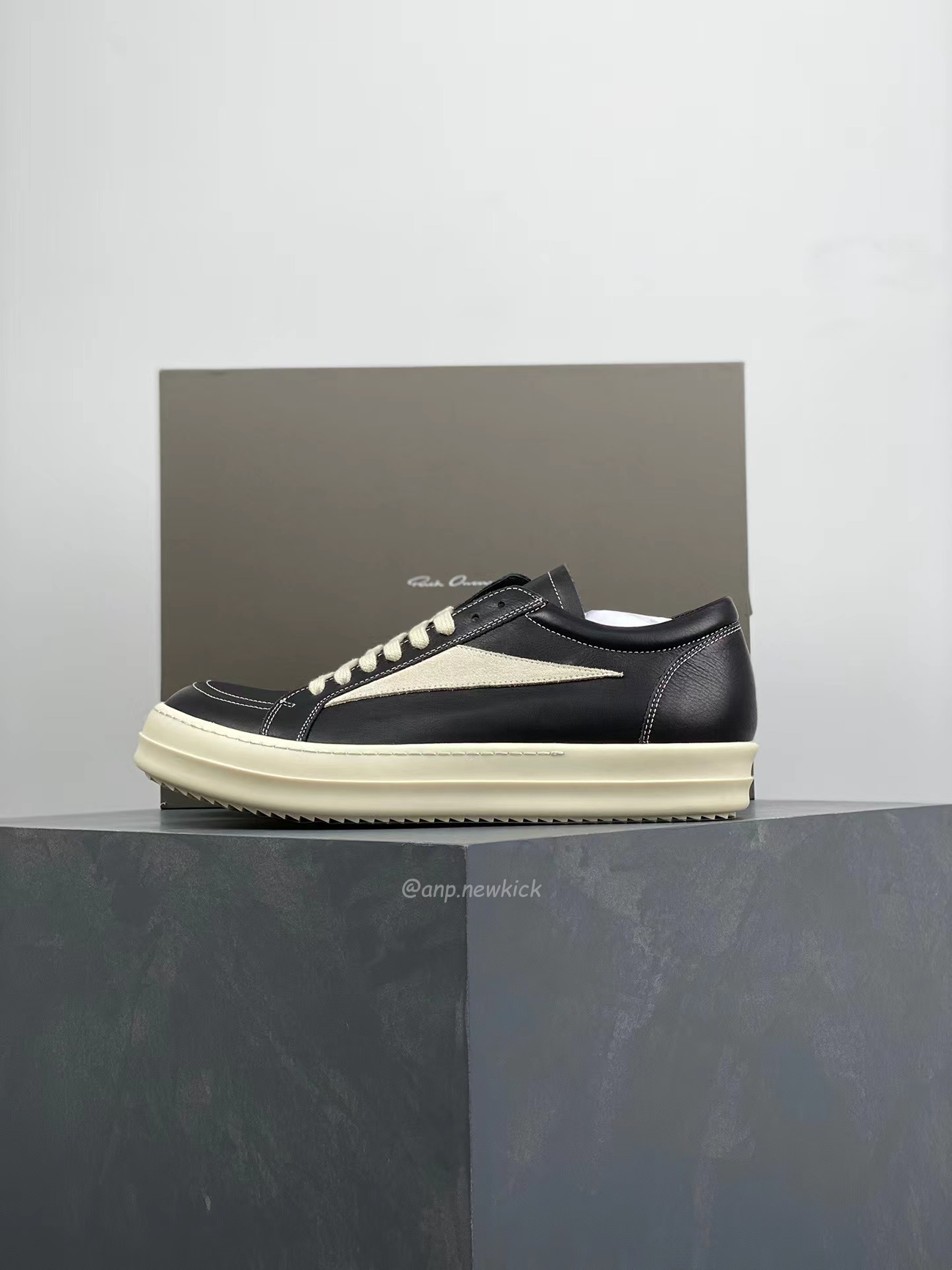 Rick Owens Leather Low Top Vintage Sneakers Suede Canvas Black Taupe Grey Faded Pnk Pearl Milk Dark Dust (8) - newkick.org