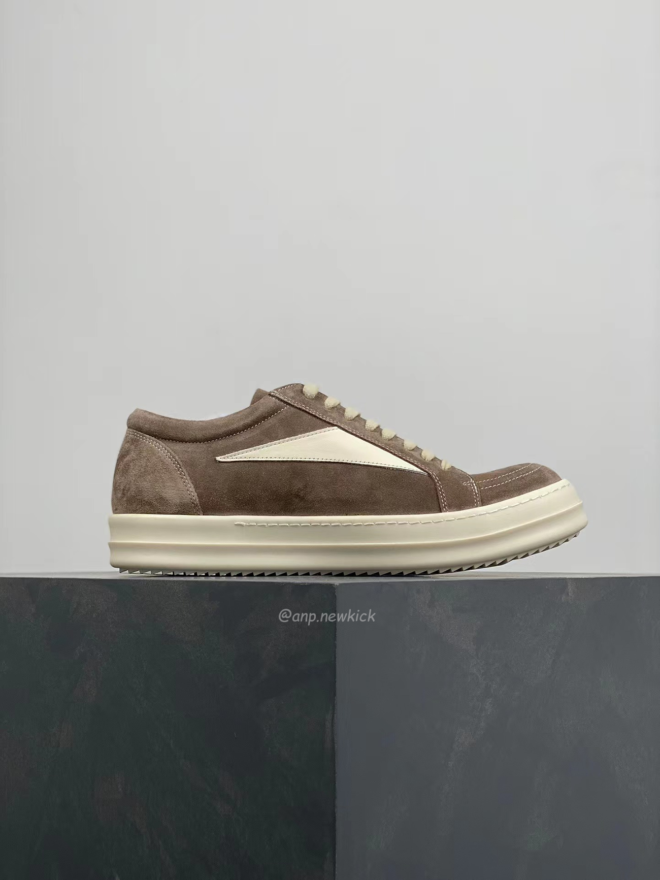 Rick Owens Leather Low Top Vintage Sneakers Suede Canvas Black Taupe Grey Faded Pnk Pearl Milk Dark Dust (9) - newkick.org