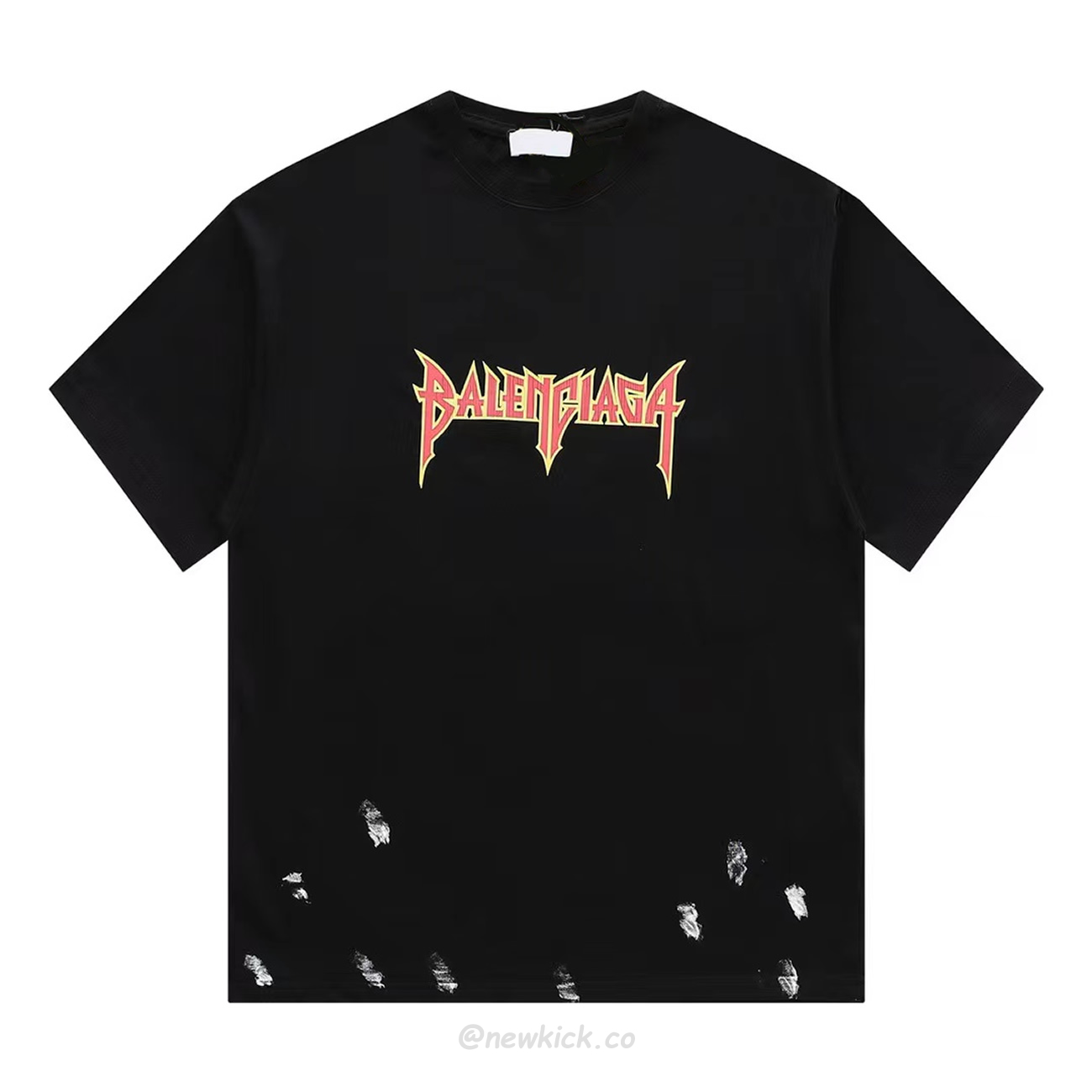 Balenciaga Metal Vintage Oversized T Shirt Black Multi Ss22 (1) - newkick.org