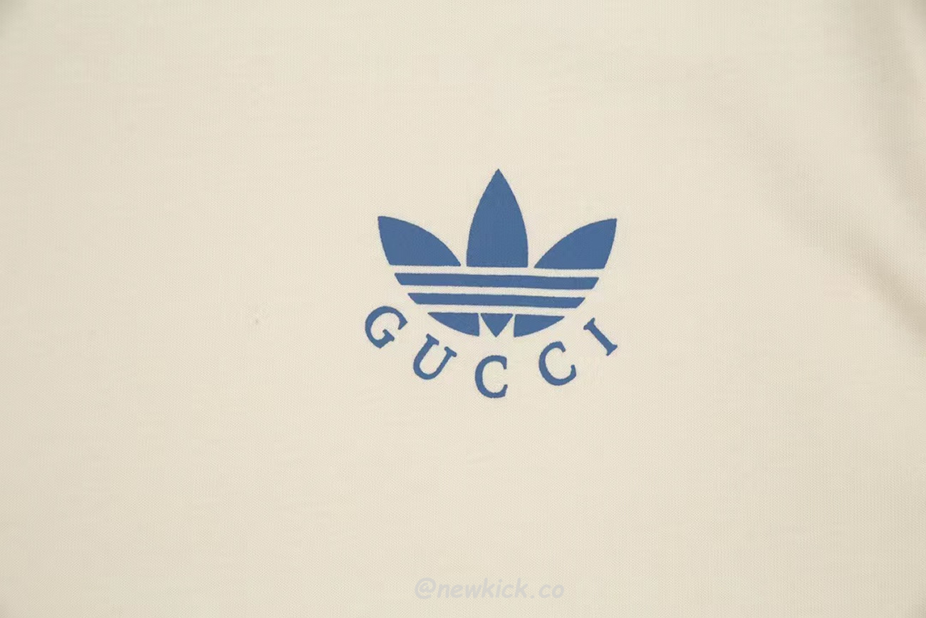 Gucci X Adidas Trefoil Print T Shirt Off White Ss22 (5) - newkick.org