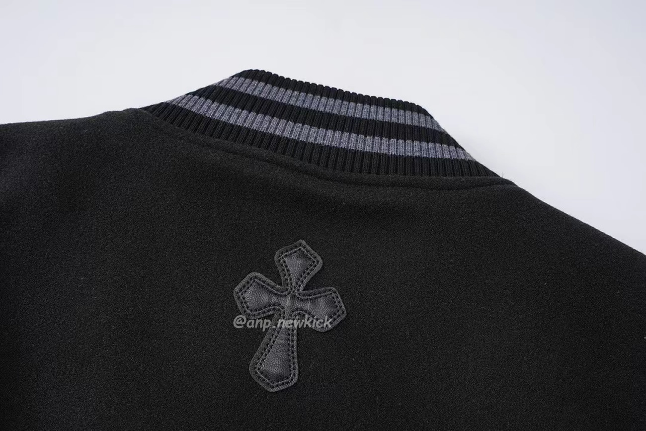 Chrome Hearts Patchwork Baseball Cross Jacket Black White (3) - newkick.org