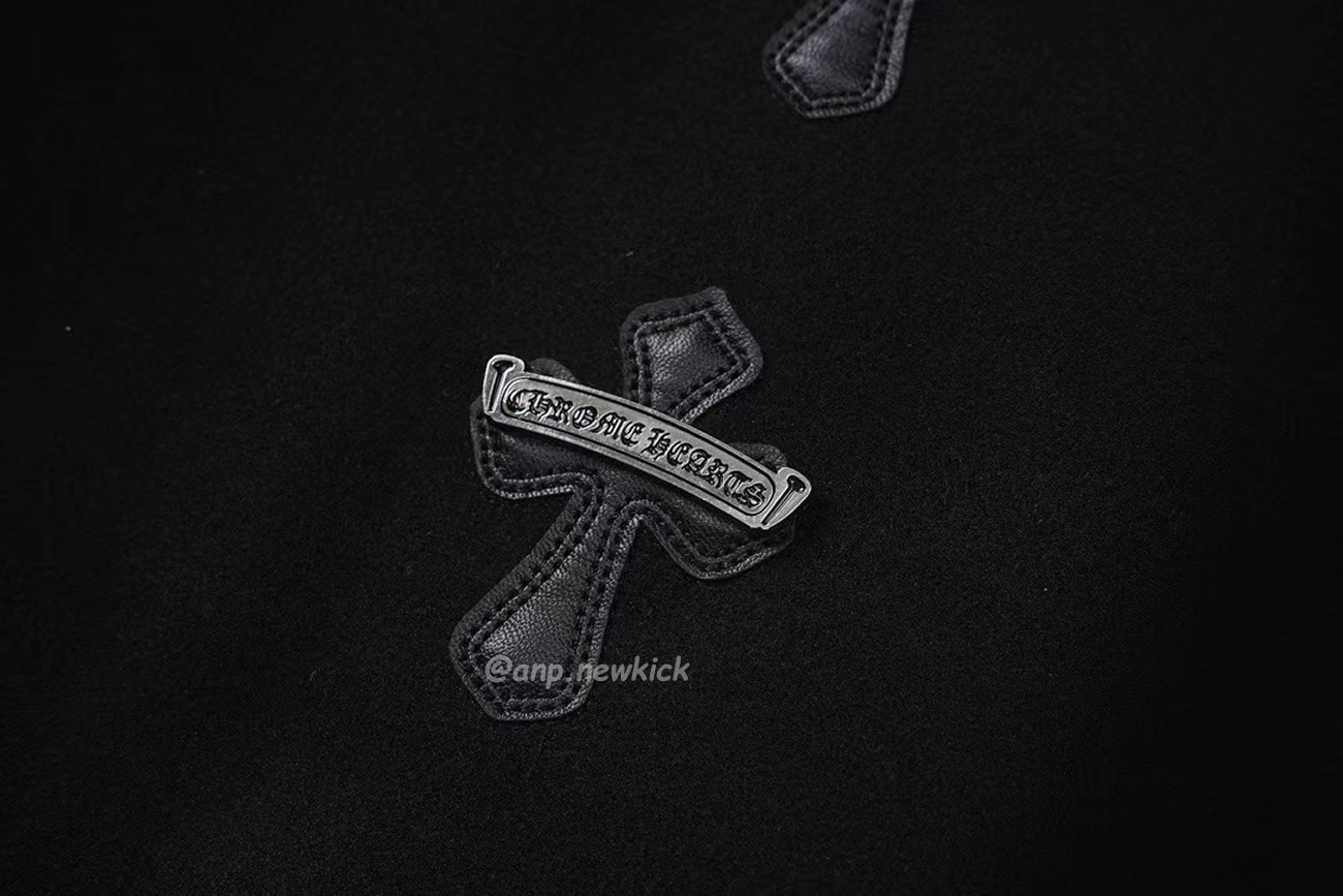 Chrome Hearts Patchwork Baseball Cross Jacket Black White (9) - newkick.org