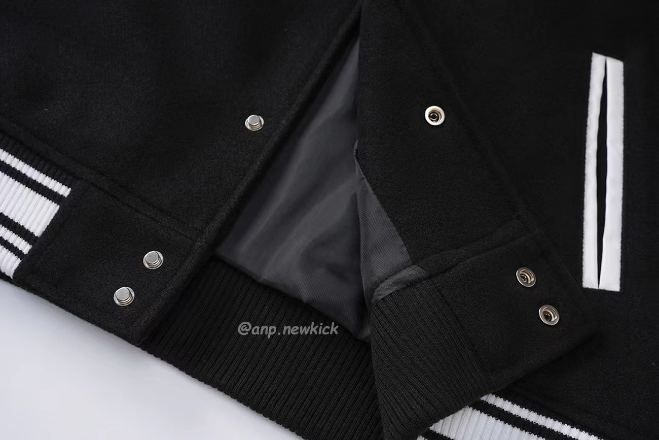 Chrome Hearts Patchwork Baseball Jacket Black White (8) - newkick.org