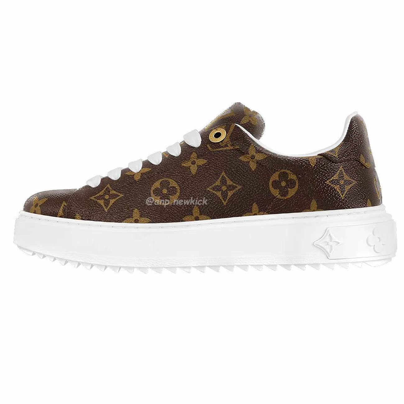 Louis Vuitton Time Out Monogram Leather Cacao Brown White Womens 1a8fjr (1) - newkick.org