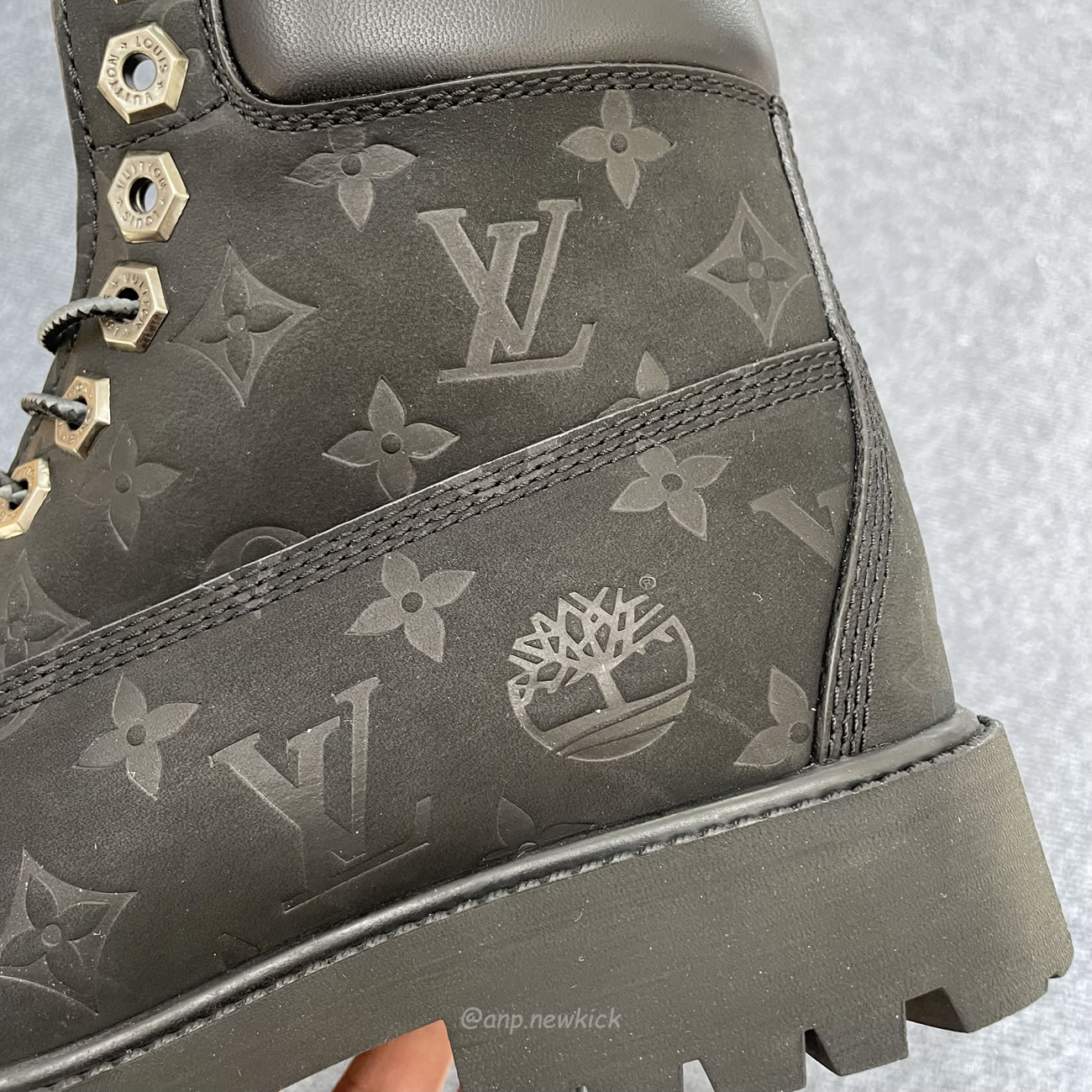 Louis Vuitton Timberland 6 Botín Ankle Boot Black Monogram 1ad73h (2) - newkick.org