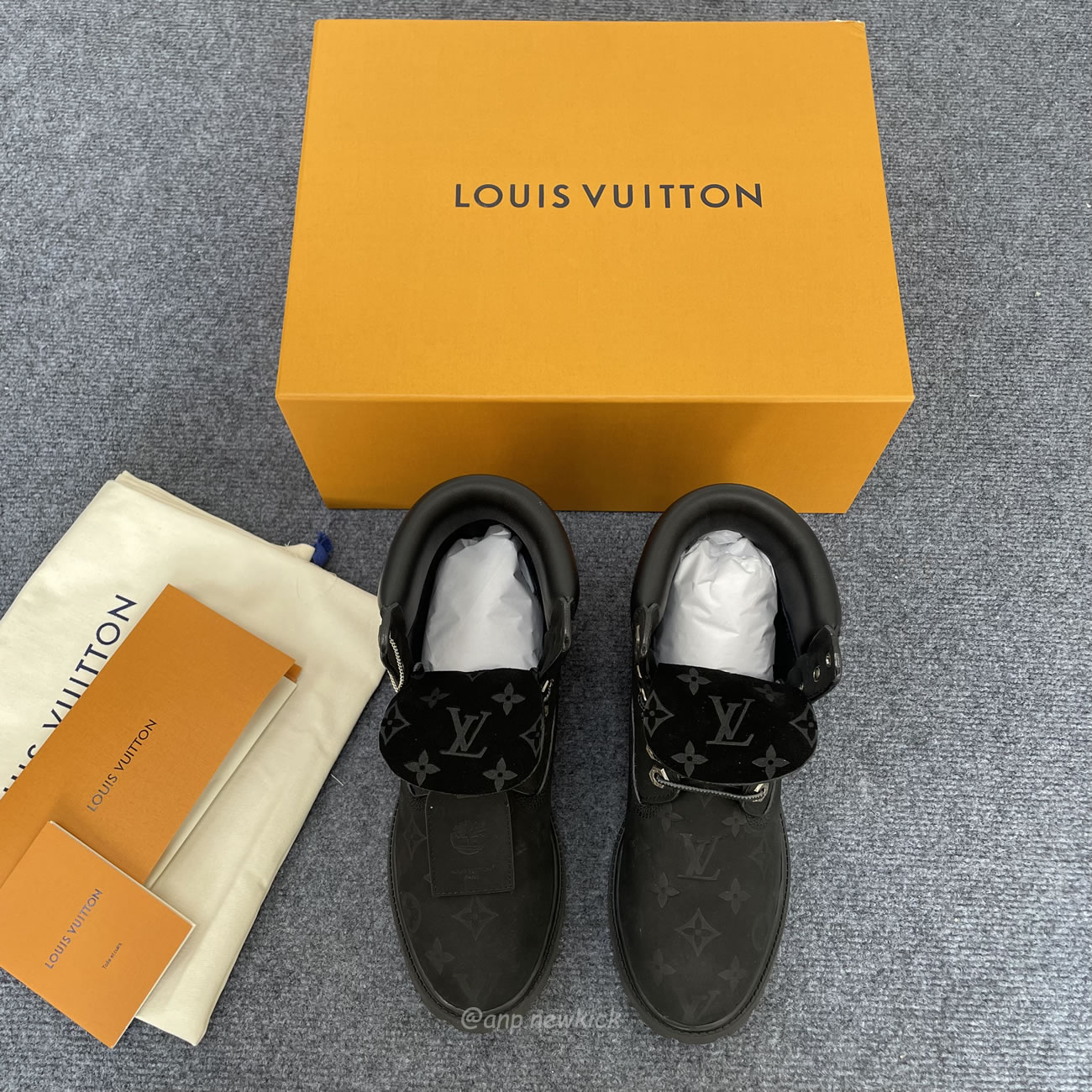 Louis Vuitton Timberland 6 Botín Ankle Boot Black Monogram 1ad73h (4) - newkick.org