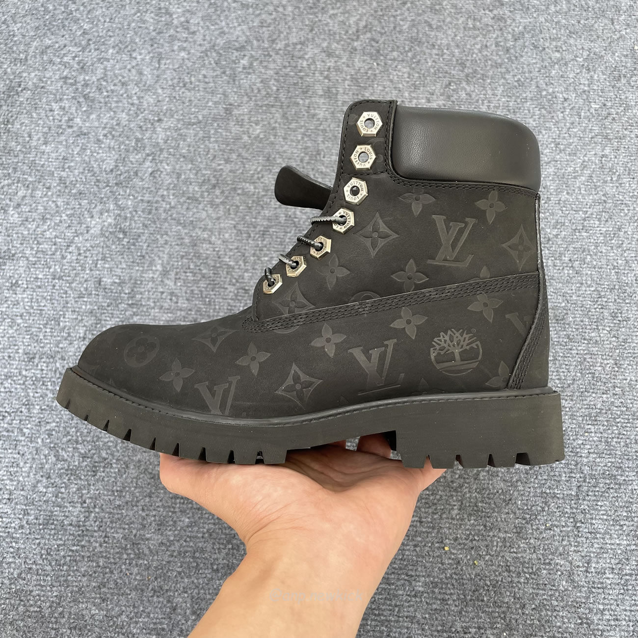 Louis Vuitton Timberland 6 Botín Ankle Boot Black Monogram 1ad73h (5) - newkick.org