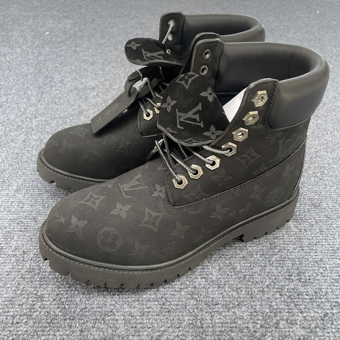 Louis Vuitton Timberland 6 Botín Ankle Boot Black Monogram 1ad73h (9) - newkick.org