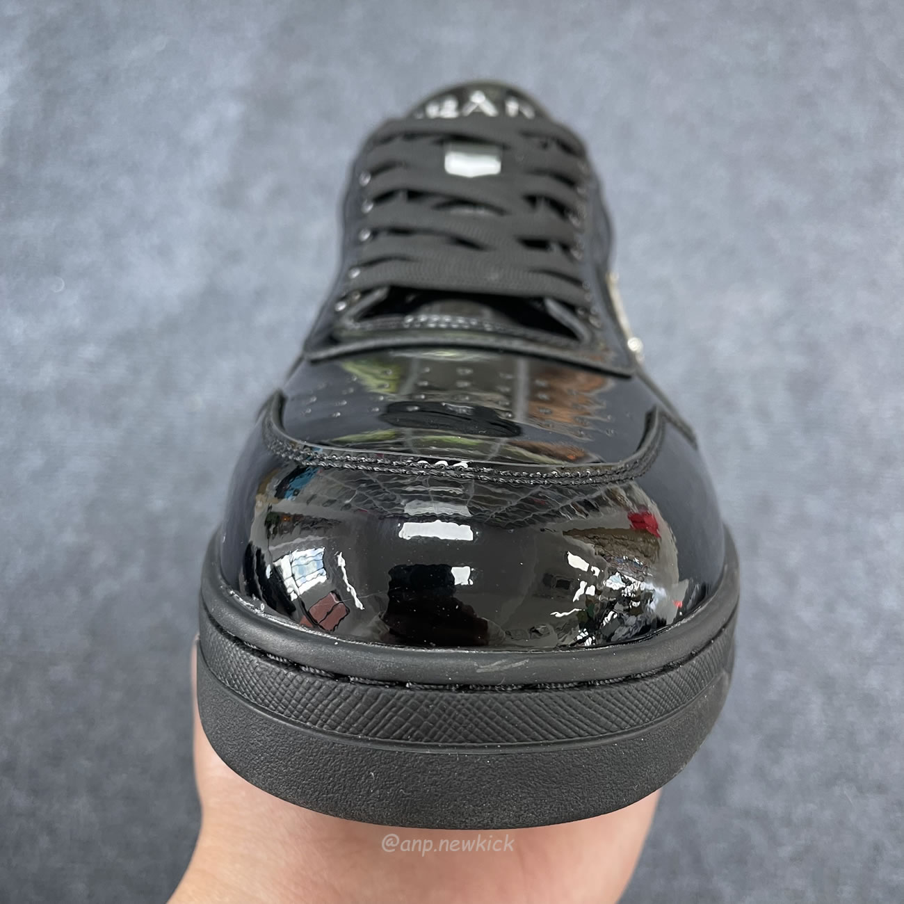 Prada Sneakers Mid Top Black Patent Leather 1e792m 069 F0002 F B030 (8) - newkick.org