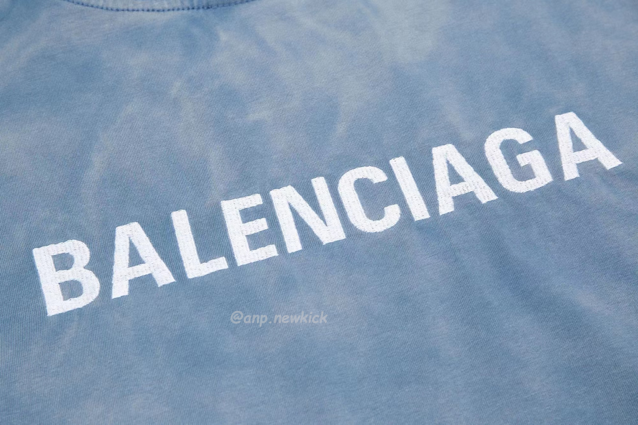 Balenciaga 24ss Letter Logo Printing Short Sleeve Retro T Shirt (3) - newkick.org