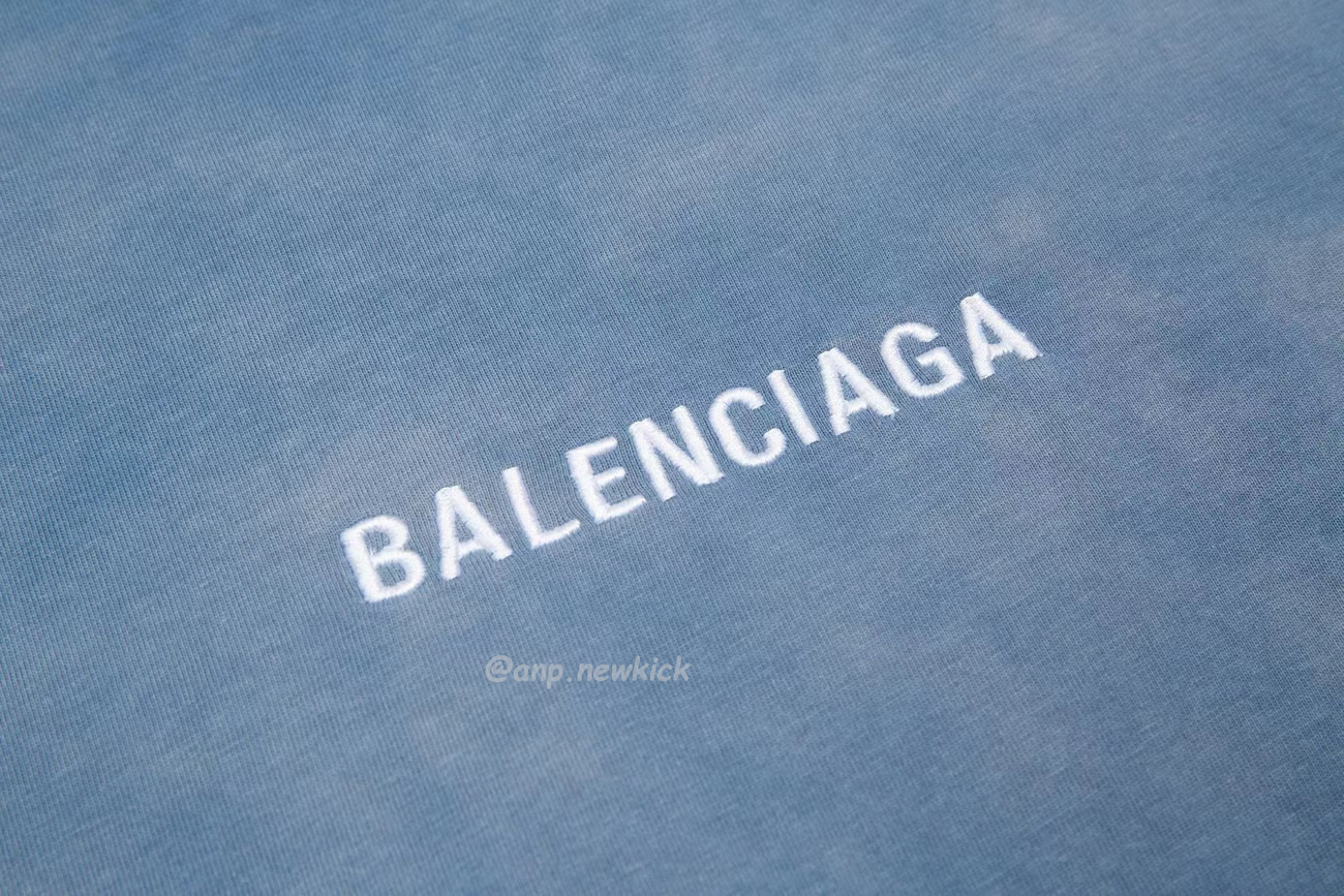 Balenciaga 24ss Letter Logo Printing Short Sleeve Retro T Shirt (4) - newkick.org