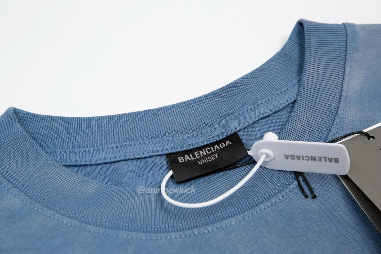 Balenciaga 24ss Letter Logo Printing Short Sleeve Retro T Shirt (6) - newkick.org