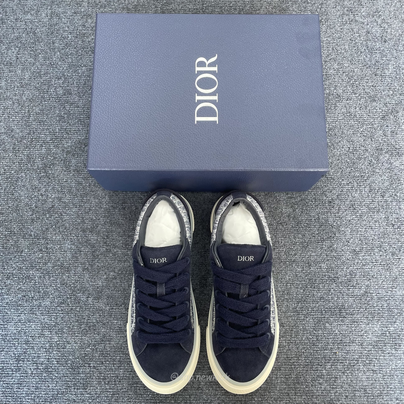 Dior B33 Sneaker Navy Blue Oblique Jacquard 3sn303zwn H559 (5) - newkick.org