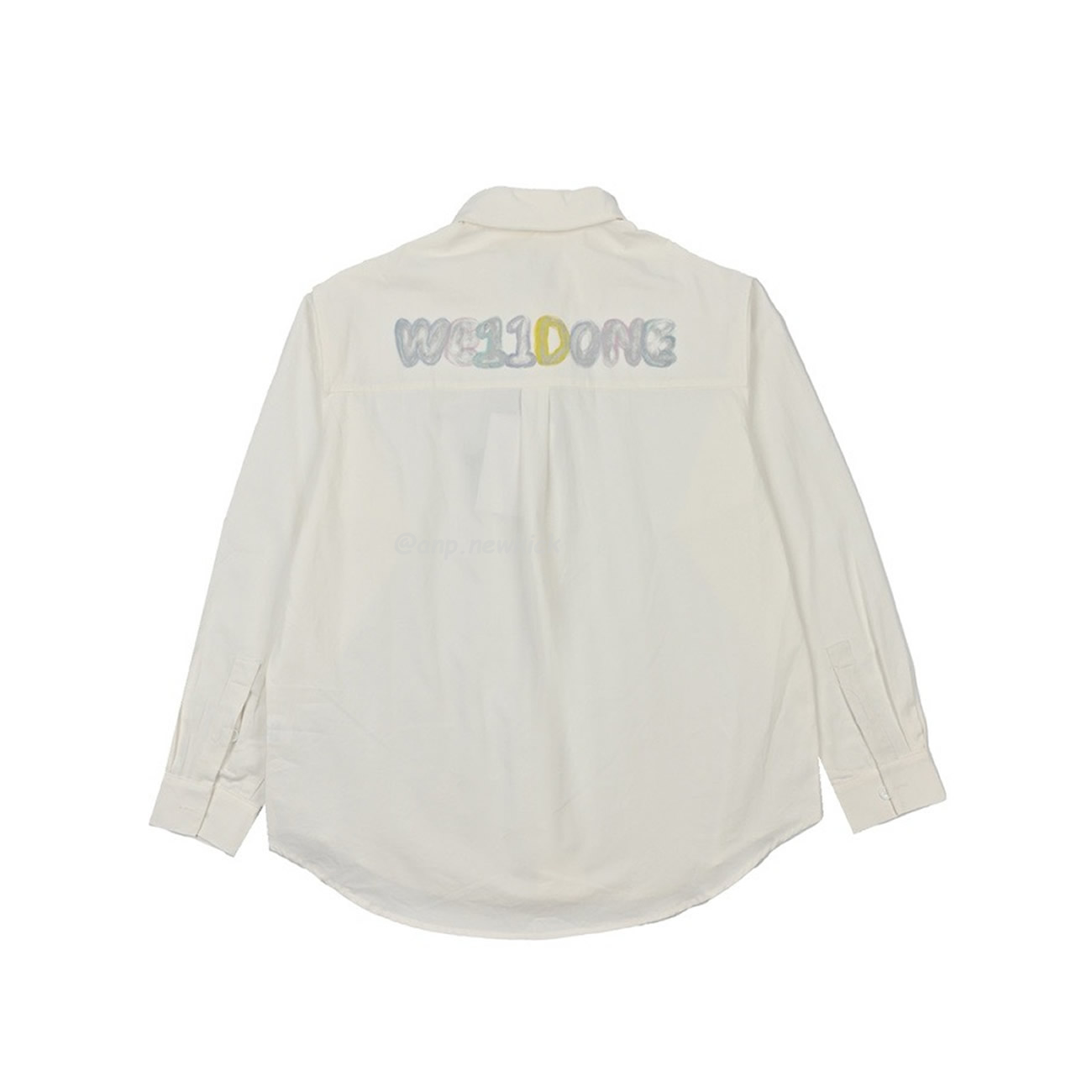 We11done 24ss Back Colored Graffiti Letter Printed Long Sleeved Shirt 912190036 S L (4) - newkick.org