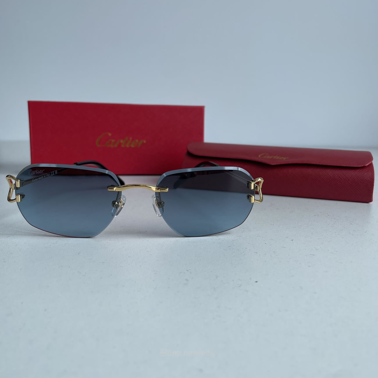 Cartier Ct0468s 58 Blue Gold Sunglasses (3) - newkick.org