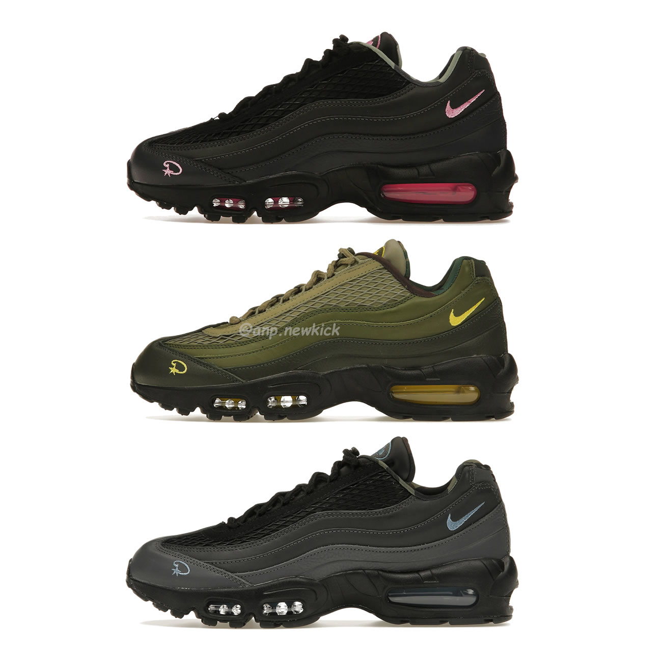 Nike Air Max 95 Sp Corteiz Pink Beam Fb2709 001 Gutta Green Fb2709 300 Aegean Storm Fb2709 002 (1) - newkick.org