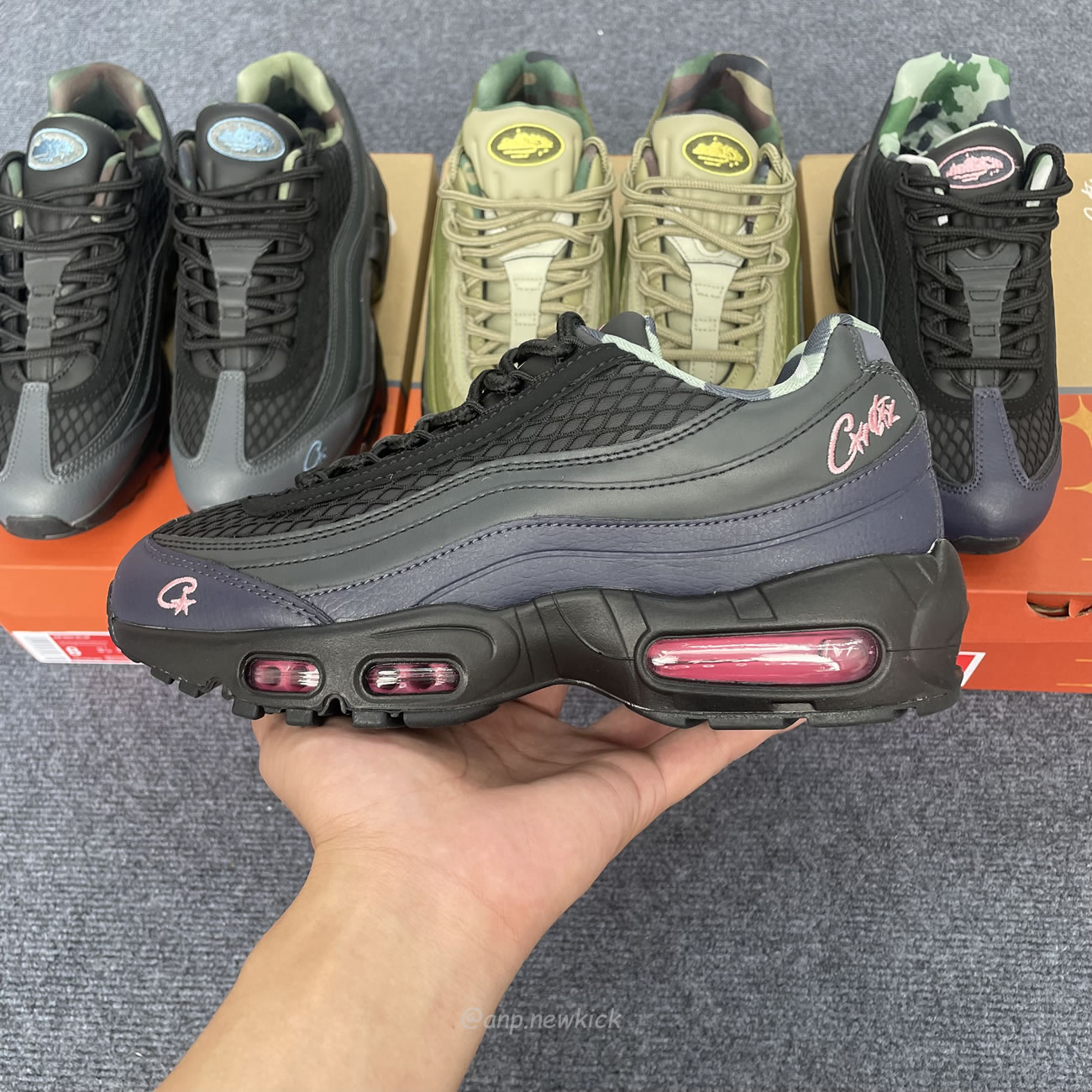 Nike Air Max 95 Sp Corteiz Pink Beam Fb2709 001 Gutta Green Fb2709 300 Aegean Storm Fb2709 002 (5) - newkick.org