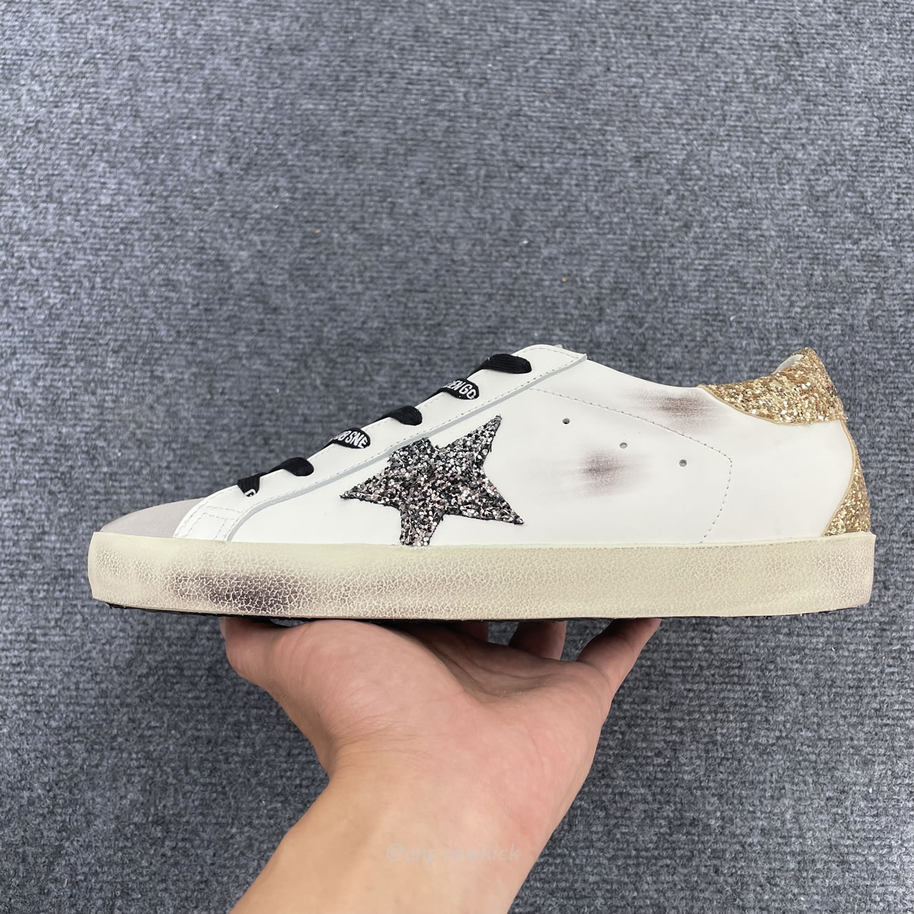 Golden Goose Super Star White Silver Gold Glitter Womens Gwf00102 (3) - newkick.org