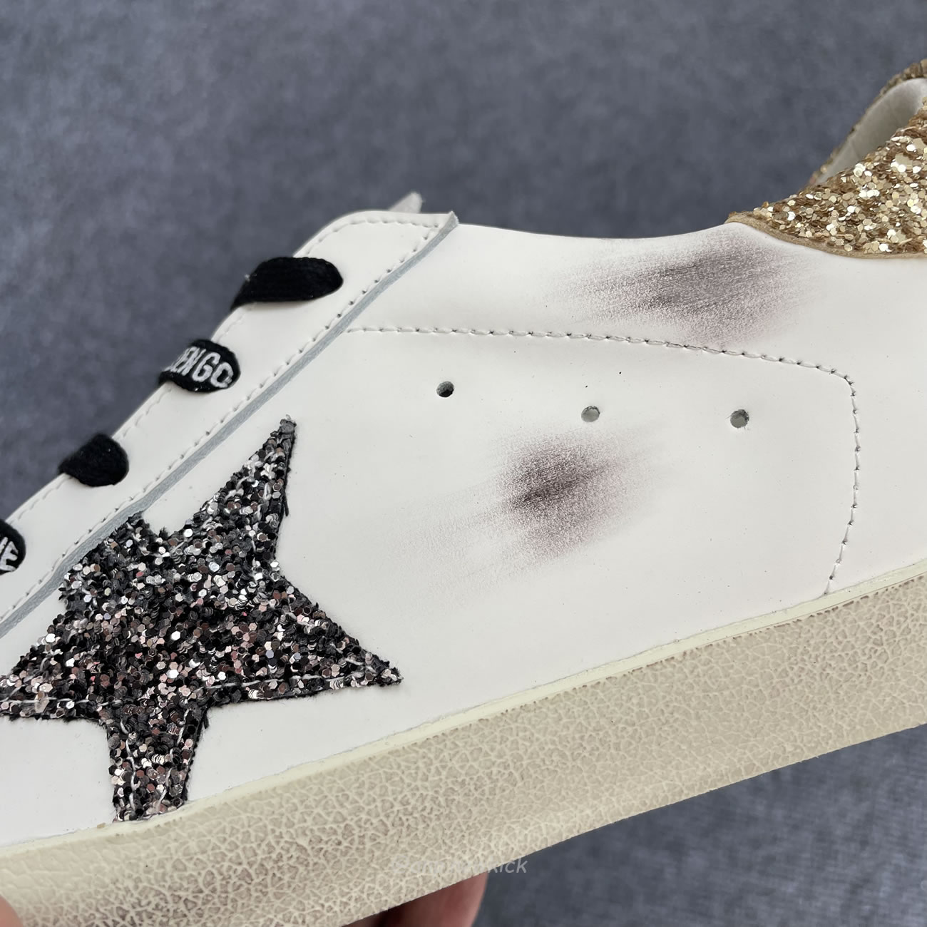 Golden Goose Super Star White Silver Gold Glitter Womens Gwf00102 (8) - newkick.org