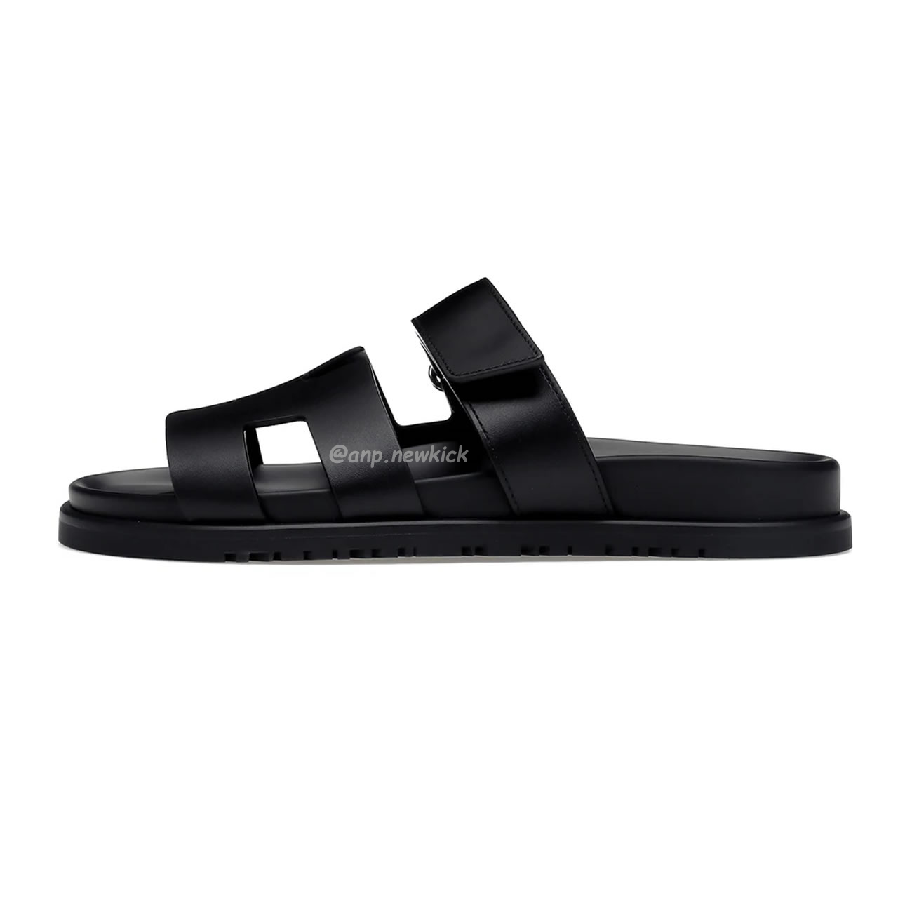 Hermes Chypre Sandal Noir Calfskin Leather H211865z (1) - newkick.org